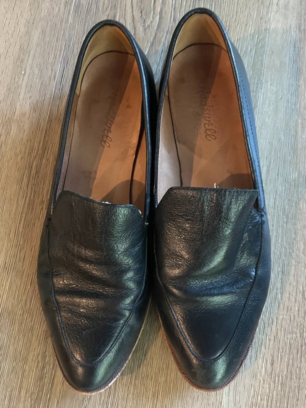 Madewell Frances Loafer Black Leather Slip-On Shoes H2419 Women's 8